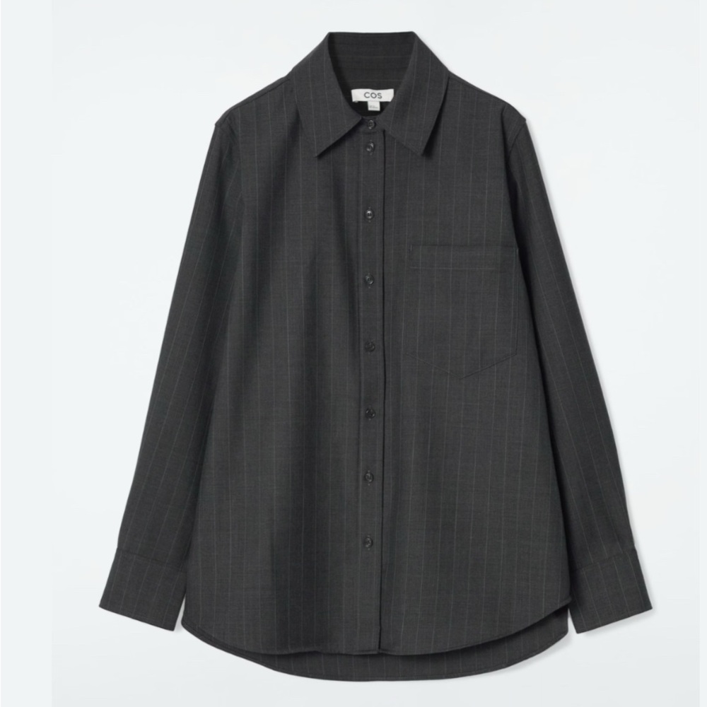 COS relaxed pinstripe wool shirt size 2